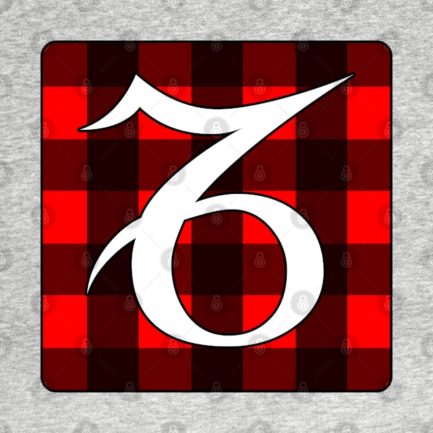 Capricorn Zodiac Horoscope Buffalo Plaid Square Monogram by bumblefuzzies